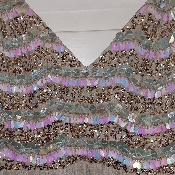 VENUS embellished chiffon long flowy Maxi dress SZ L - Picture 5 of 14